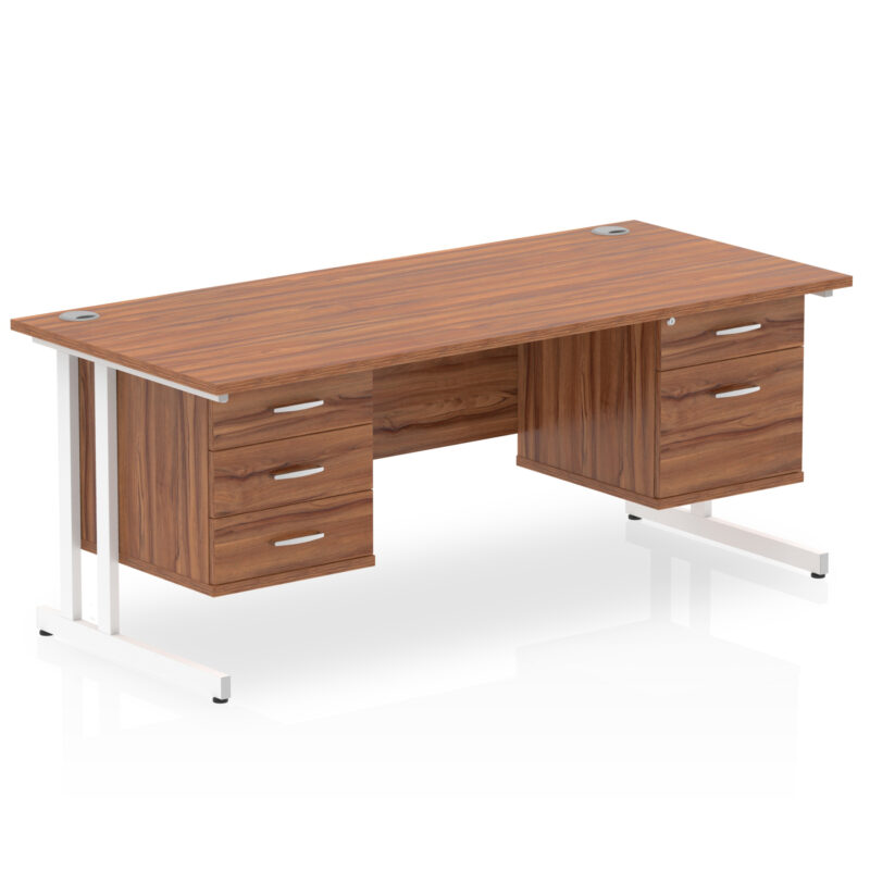 Impulse 1800mm Cantilever Straight Desk With Two Fixed Pedestal - Image 17