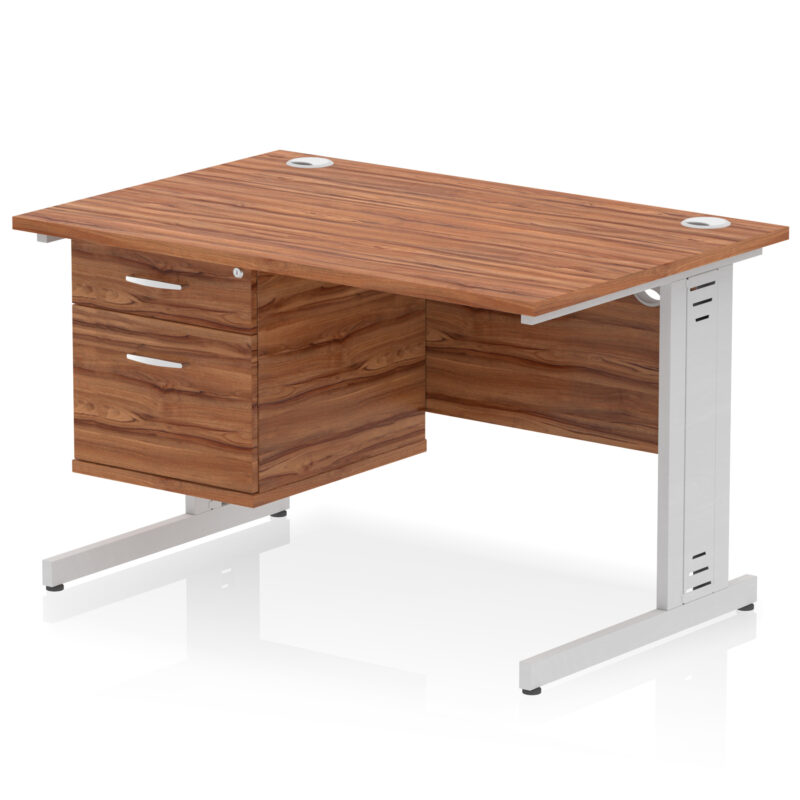 Impulse 1200mm Cable Managed Straight Desk With Single Fixed Pedestal - Image 29