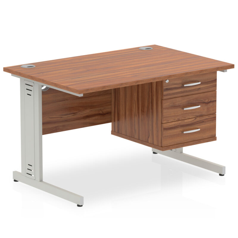 Impulse 1200mm Cable Managed Straight Desk With Single Fixed Pedestal - Image 32