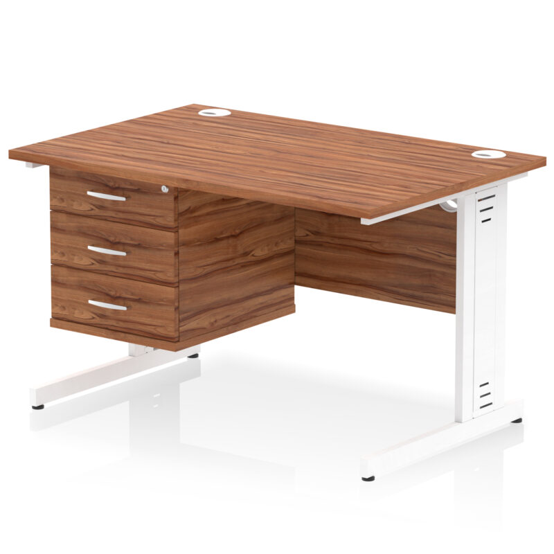 Impulse 1200mm Cable Managed Straight Desk With Single Fixed Pedestal - Image 35