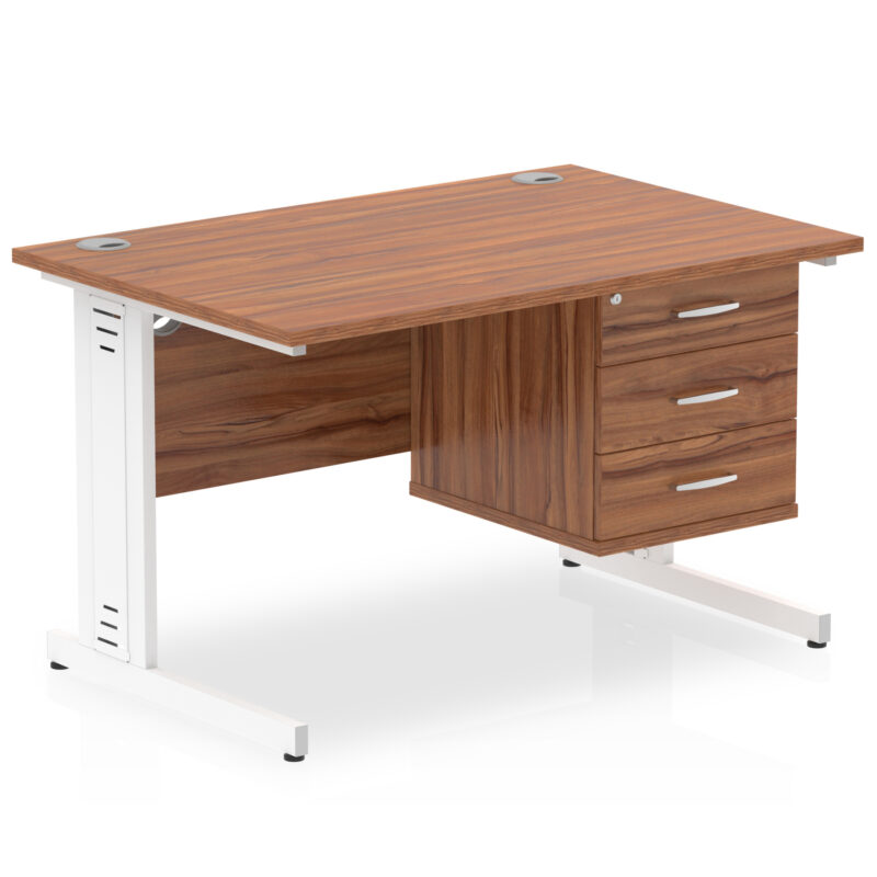 Impulse 1200mm Cable Managed Straight Desk With Single Fixed Pedestal - Image 36