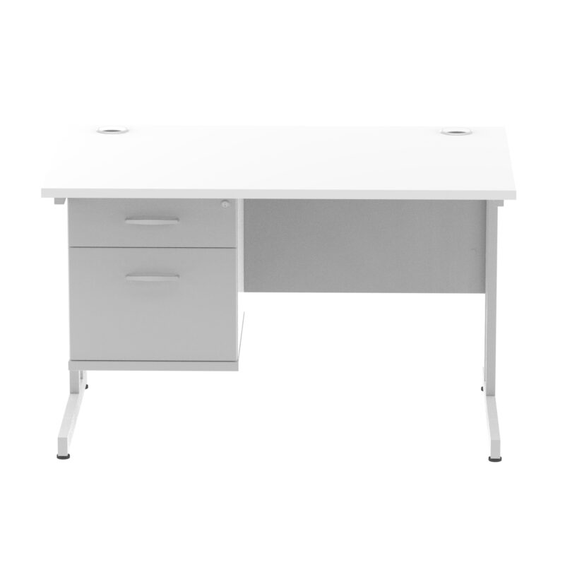 Impulse 1200mm Cantilever Straight Desk With Single Fixed Pedestal - Image 110