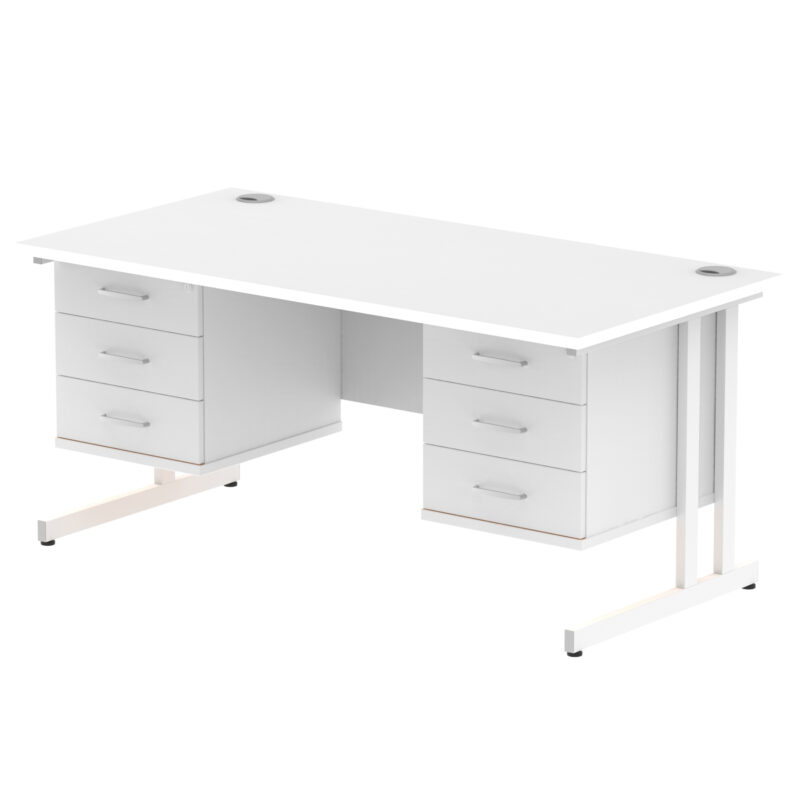 Impulse 1600mm Cantilever Straight Desk With Two Fixed Pedestal - Image 22