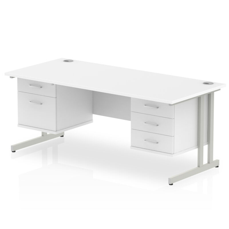 Impulse 1800mm Cantilever Straight Desk With Two Fixed Pedestal - Image 43