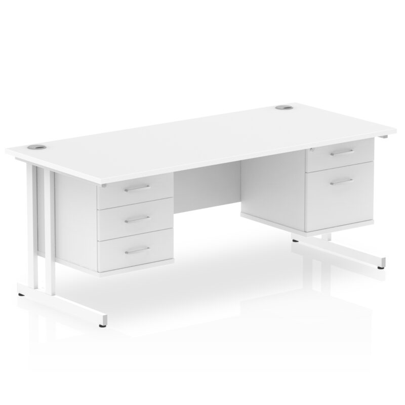 Impulse 1800mm Cantilever Straight Desk With Two Fixed Pedestal - Image 21