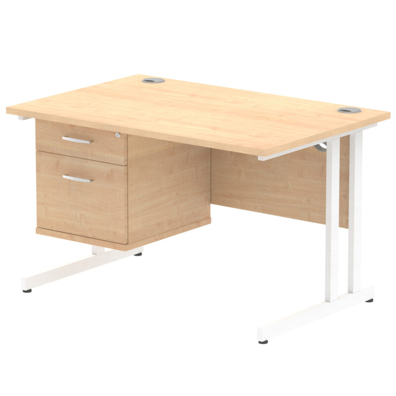 Impulse 1200mm Cantilever Straight Desk With Single Fixed Pedestal - Image 20