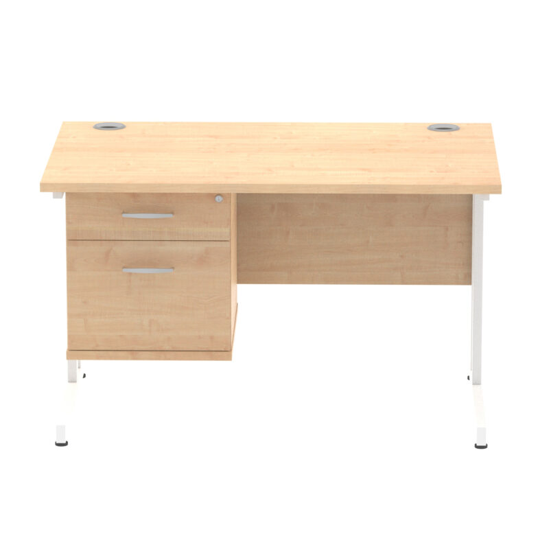 Impulse 1200mm Cantilever Straight Desk With Single Fixed Pedestal - Image 21