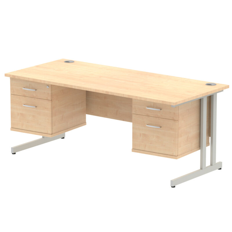Impulse 1800mm Cantilever Straight Desk With Two Fixed Pedestal - Image 33