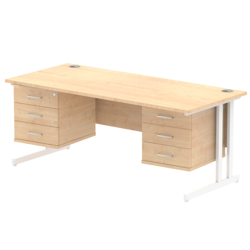 Impulse 1800mm Cantilever Straight Desk With Two Fixed Pedestal - Image 11