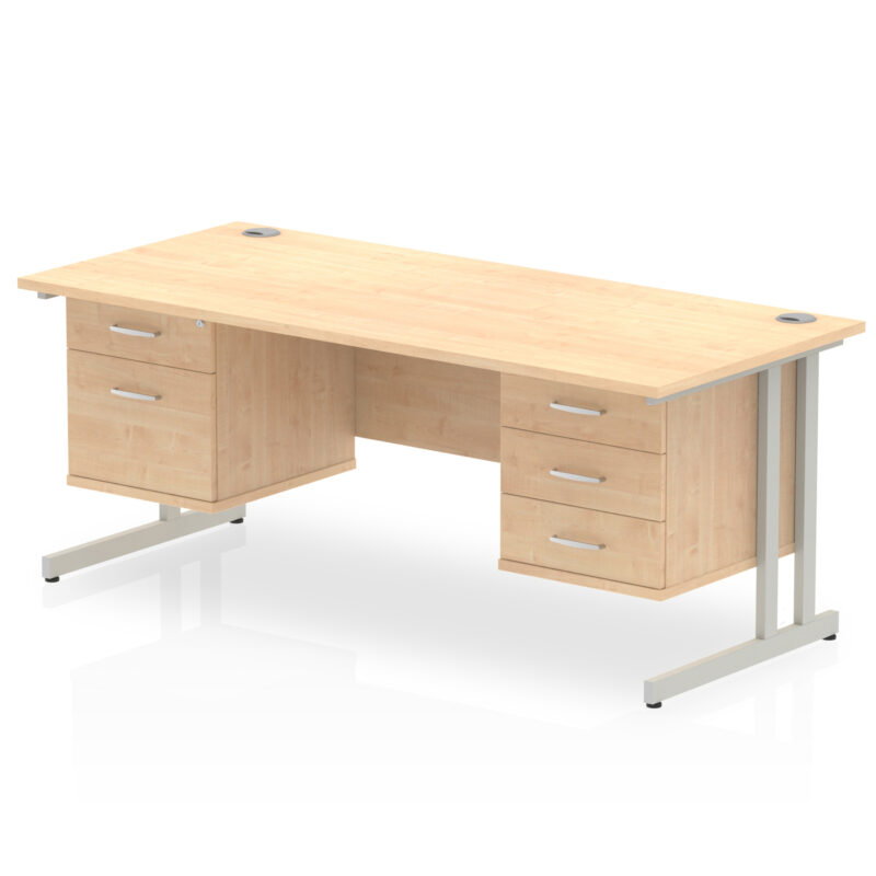 Impulse 1800mm Cantilever Straight Desk With Two Fixed Pedestal - Image 31