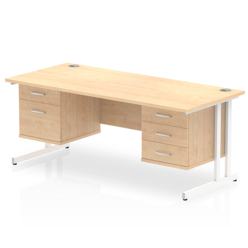 Impulse 1800mm Cantilever Straight Desk With Two Fixed Pedestal - Image 8