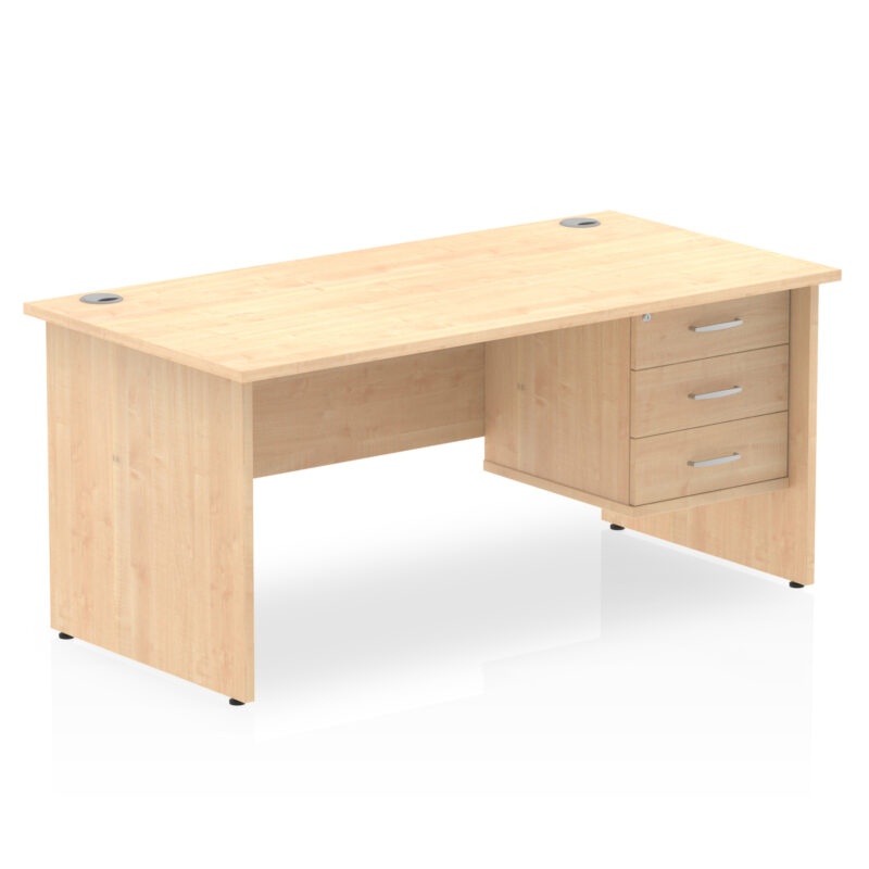 Impulse 1600mm Panel End Straight Desk With Single Fixed Pedestal - Image 14