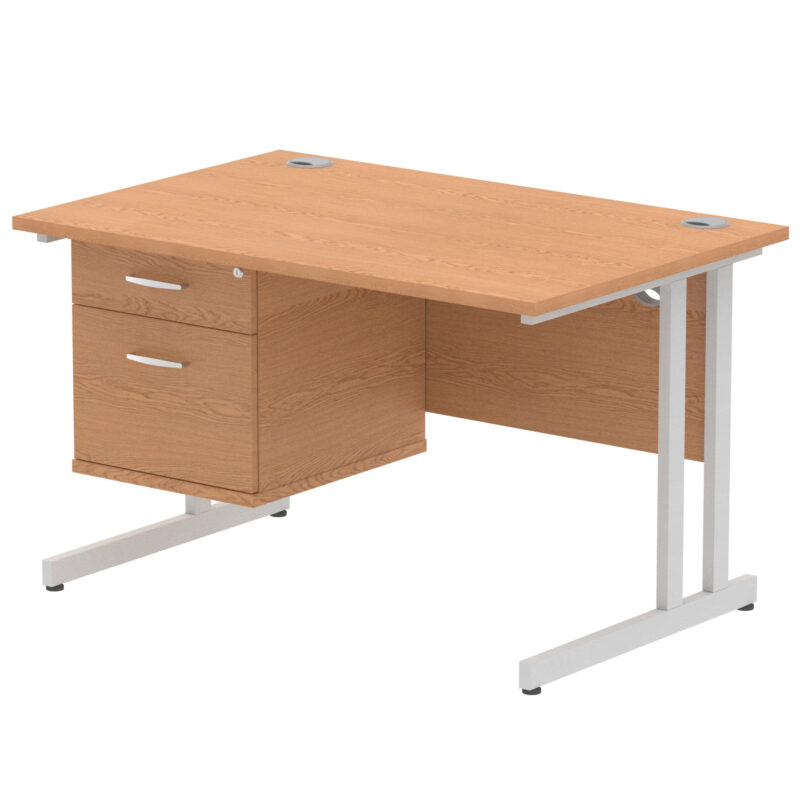 Impulse 1200mm Cantilever Straight Desk With Single Fixed Pedestal - Image 89