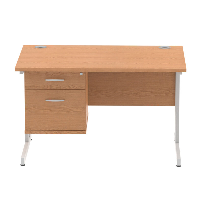 Impulse 1200mm Cantilever Straight Desk With Single Fixed Pedestal - Image 90