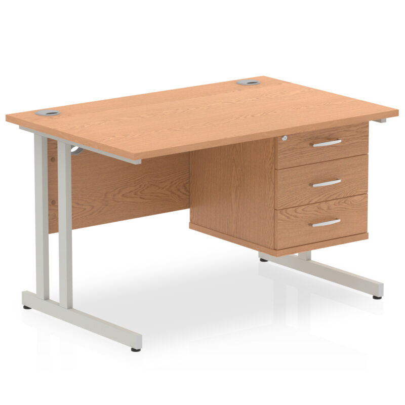 Impulse 1200mm Cantilever Straight Desk With Single Fixed Pedestal - Image 98