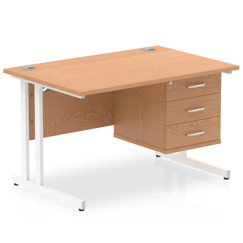 Impulse 1200mm Cantilever Straight Desk With Single Fixed Pedestal - Image 39