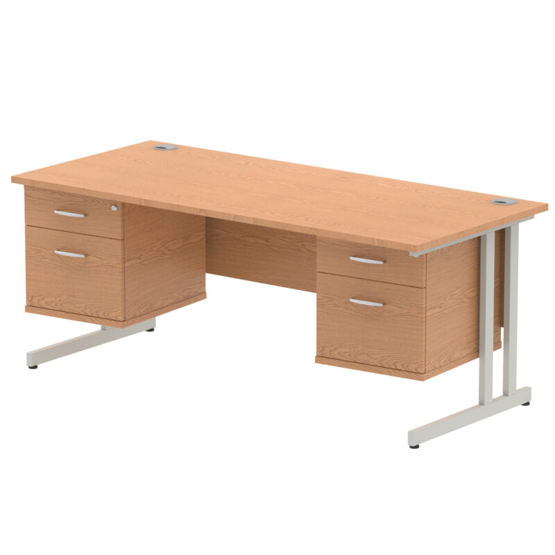Impulse 1800mm Cantilever Straight Desk With Two Fixed Pedestal - Image 37