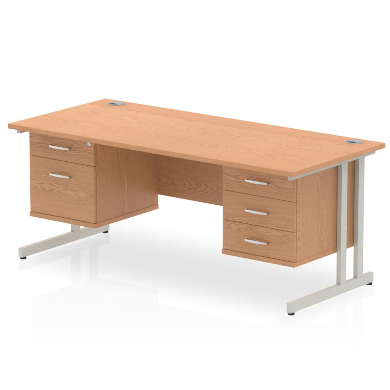 Impulse 1800mm Cantilever Straight Desk With Two Fixed Pedestal - Image 35