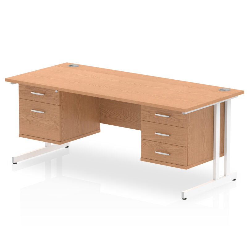 Impulse 1800mm Cantilever Straight Desk With Two Fixed Pedestal - Image 12