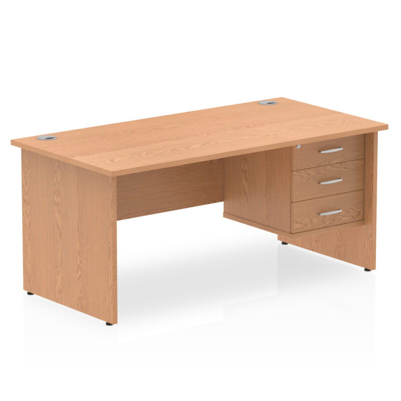 Impulse 1600mm Panel End Straight Desk With Single Fixed Pedestal - Image 18