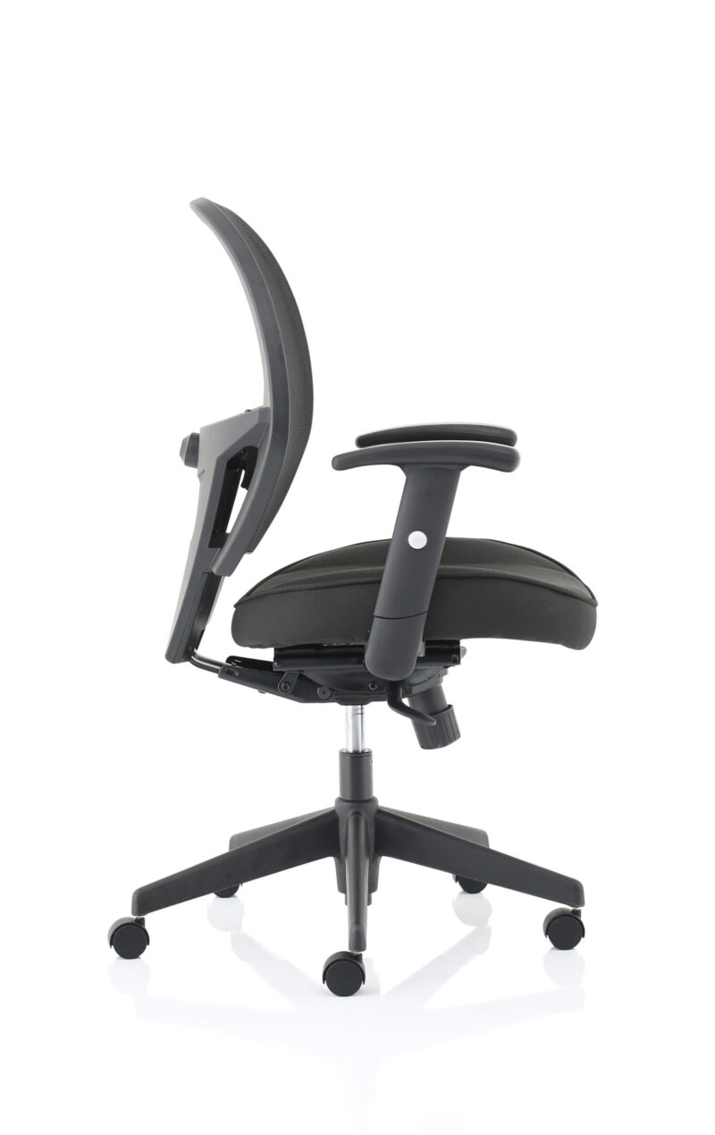 Denver High Mesh Back Black Task Operator Office Chair with Arms - Image 8