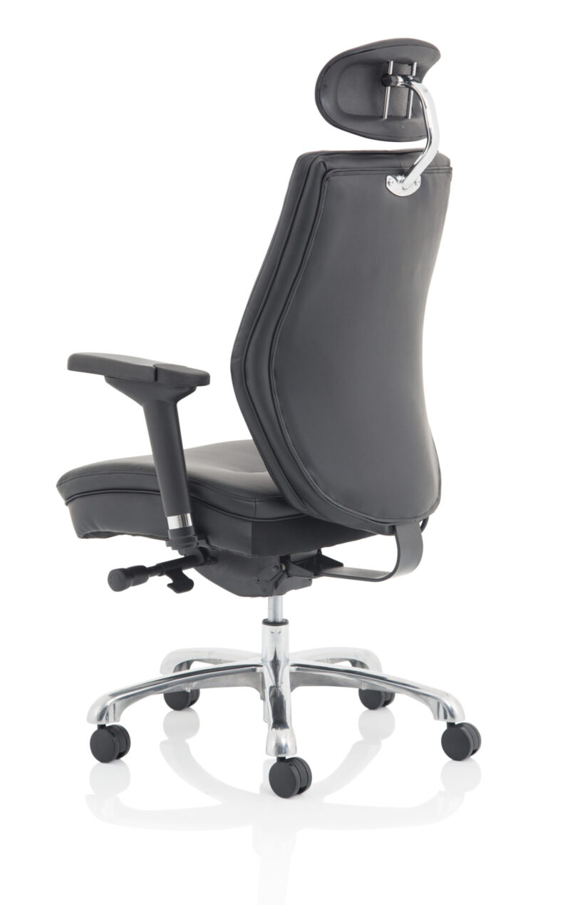 Domino High Back Black Ergonomic Posture Chair with Arms and Headrest - Image 5