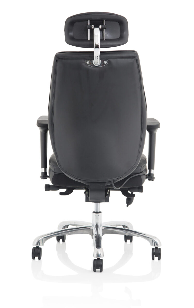 Domino High Back Black Ergonomic Posture Chair with Arms and Headrest - Image 6