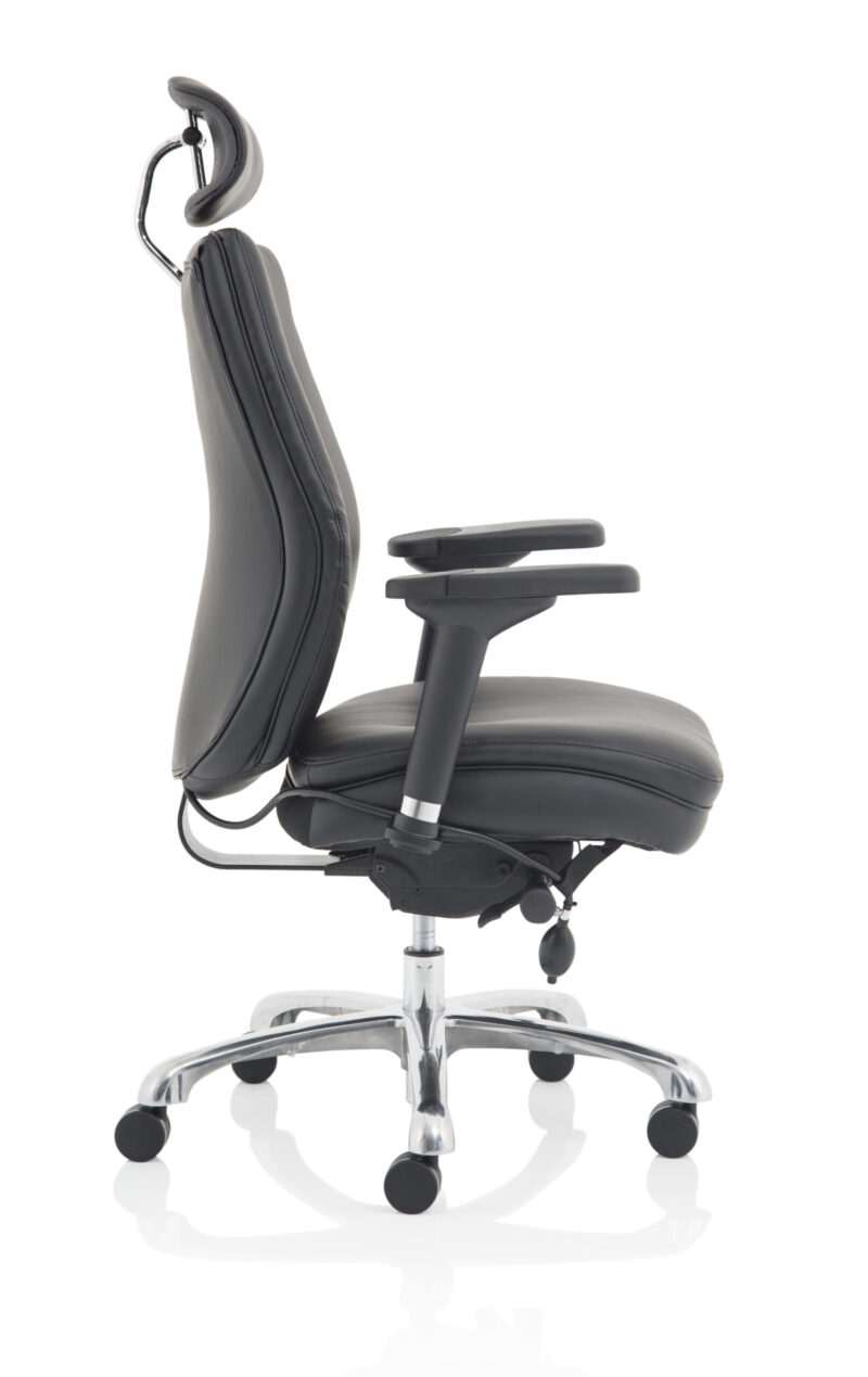 Domino High Back Black Ergonomic Posture Chair with Arms and Headrest - Image 8