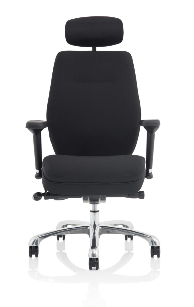 Domino High Back Black Ergonomic Posture Chair with Arms and Headrest - Image 10