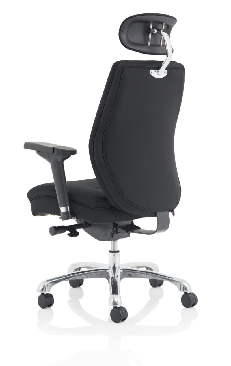 Domino High Back Black Ergonomic Posture Chair with Arms and Headrest - Image 13