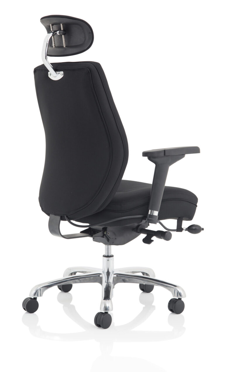 Domino High Back Black Ergonomic Posture Chair with Arms and Headrest - Image 15