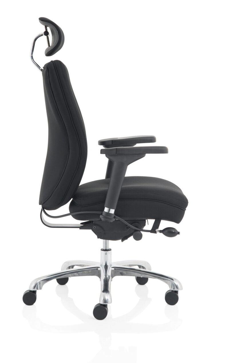 Domino High Back Black Ergonomic Posture Chair with Arms and Headrest - Image 16