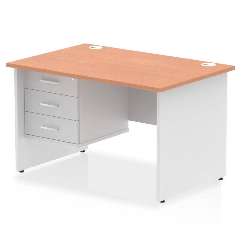 Impulse 1200mm Panel End Straight Desk With Single Fixed Pedestal - Image 6