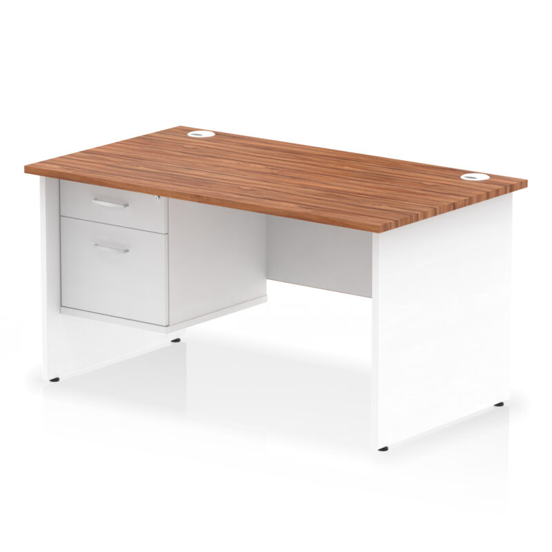 Impulse 1400mm Panel End Straight Desk With Single Fixed Pedestal - Image 25
