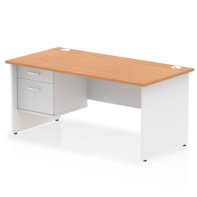 Impulse 1600mm Panel End Straight Desk With Single Fixed Pedestal - Image 19
