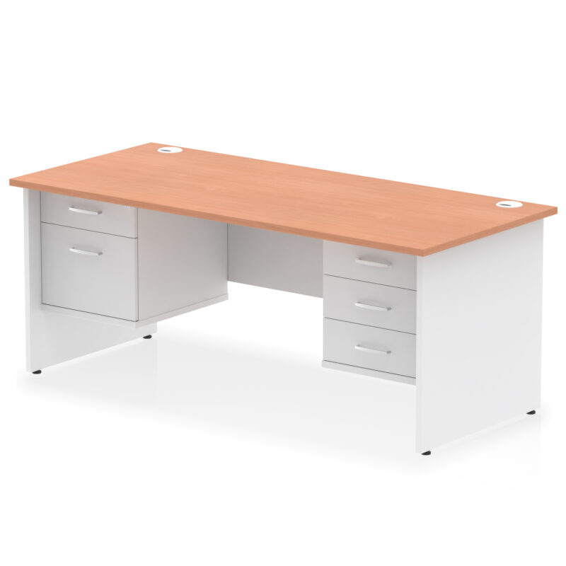 Impulse 1800mm Panel End Straight Desk With Two Fixed Pedestal - Image 7