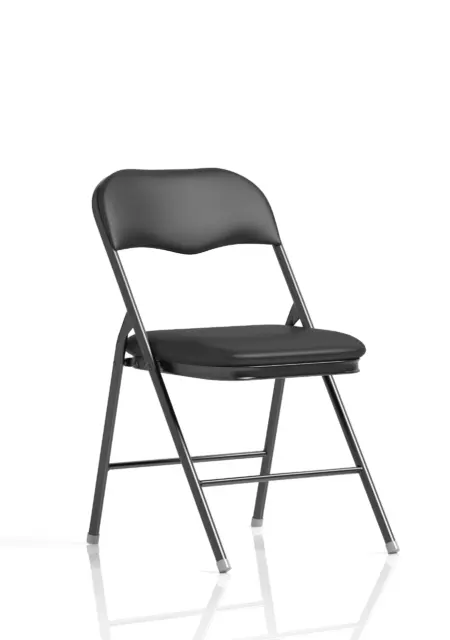 OE - Sicily Black Polyurethane Folding Chair