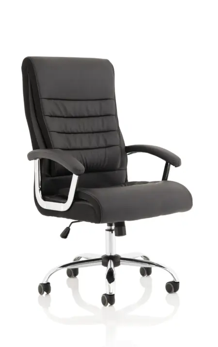 Dallas High Back Black Leather Executive Office Chair with Arms